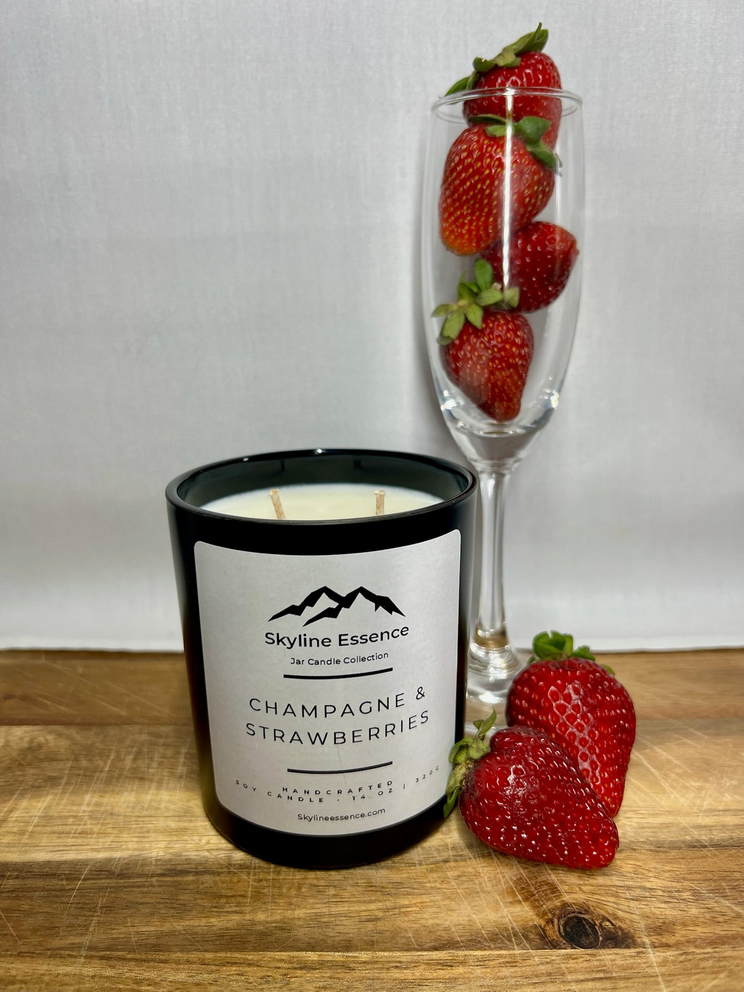Champagne & strawberries - Matte Black Jars