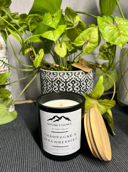 Champagne & strawberries  - Matte Black Jar