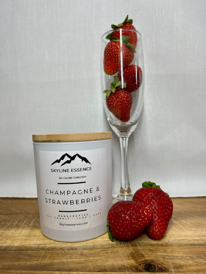 Champagne & strawberries  - Matte White Jars