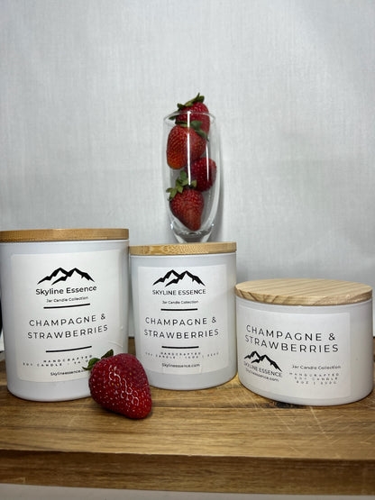 Champagne & strawberries  - Matte White Jars