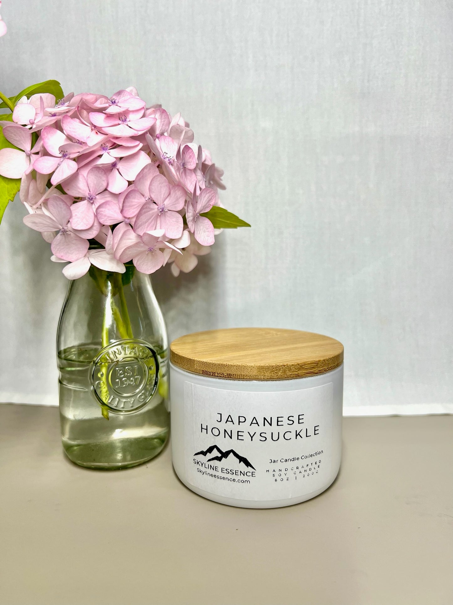 Japanese Honeysuckle  - Matte White Jars