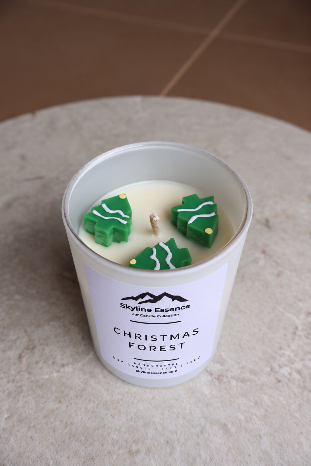 Christmas Forest - Matte White Jar Medium