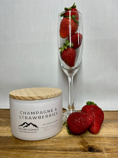 Champagne & strawberries  - Matte White Jars