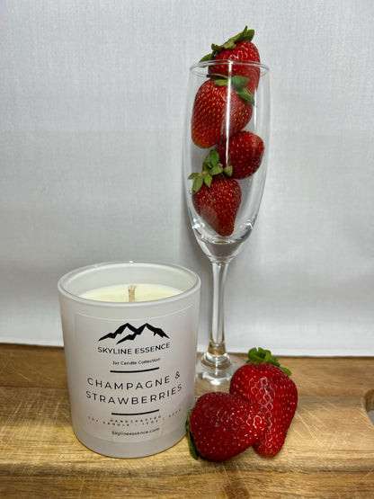 Champagne & strawberries  - Matte White Jars