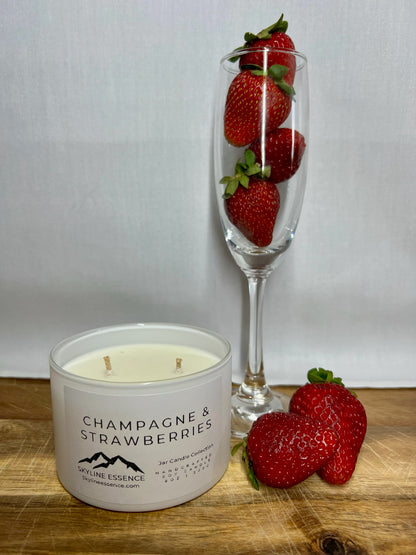 Champagne & strawberries  - Matte White Jars