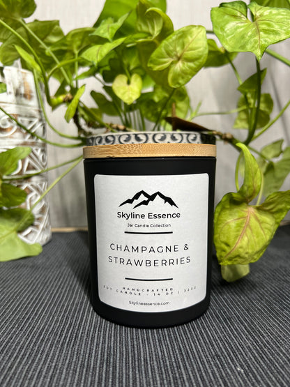 Champagne & strawberries  - Matte Black Jar