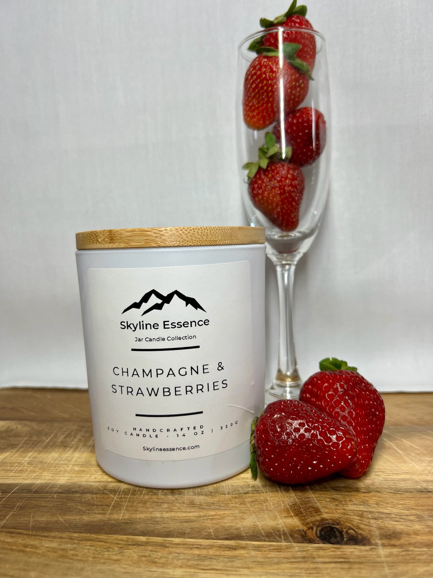 Champagne & strawberries  - Matte White Jars