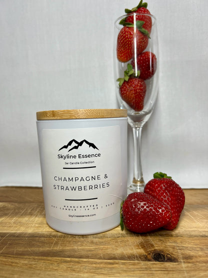 Champagne & strawberries  - Matte White Jars