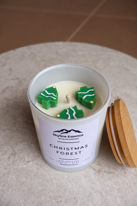 Christmas Forest - Matte White Jar Medium