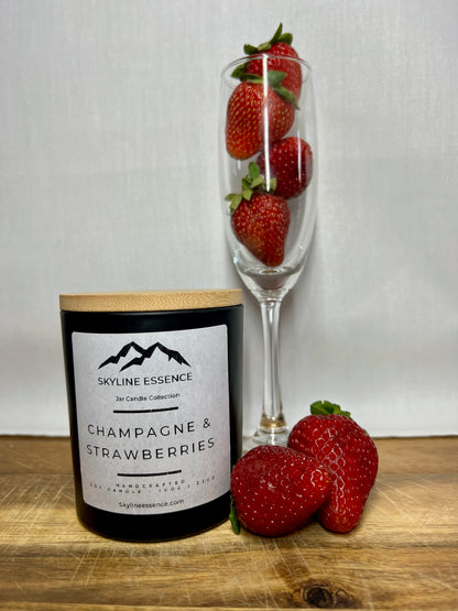 Champagne & strawberries  - Matte Black Jars