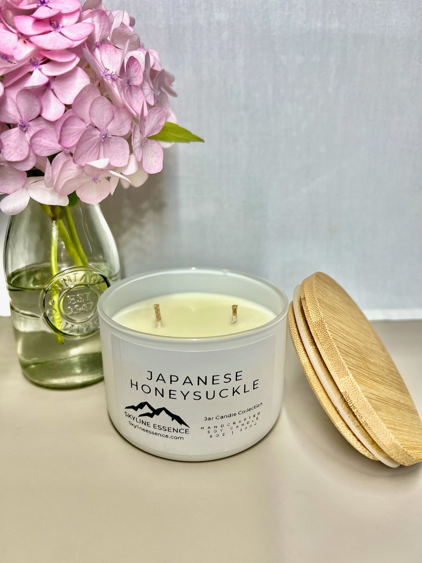Japanese Honeysuckle  - Matte White Jars
