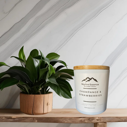 Champagne & strawberries  - Matte White Jar