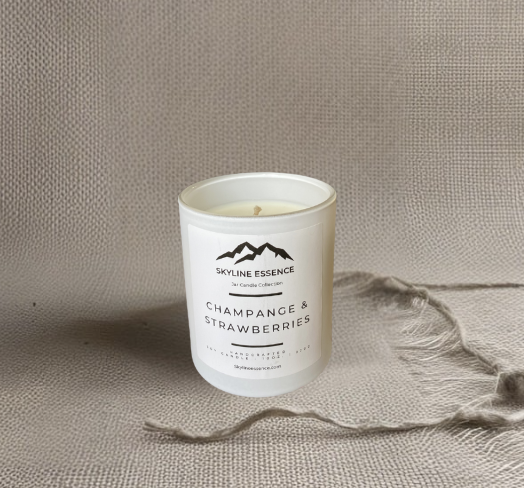 Champagne & strawberries  - Matte White Jar