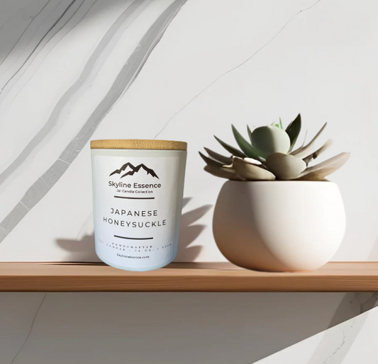 Japanese Honeysuckle - Matte White Jar
