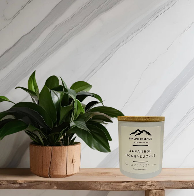 Japanese Honeysuckle - Matte White Jar